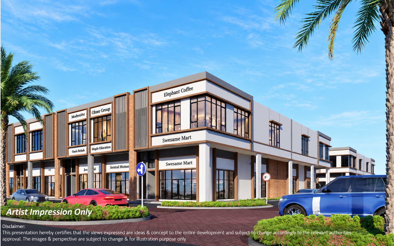 Riverpoint Commercial Hub — corner unit artist impression, Riveria Garden @ Wawari, Iskandar Puteri